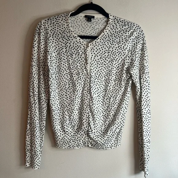 Ann Taylor woman’s polka dot cotton blend cardigans sweater - Picture 1 of 7